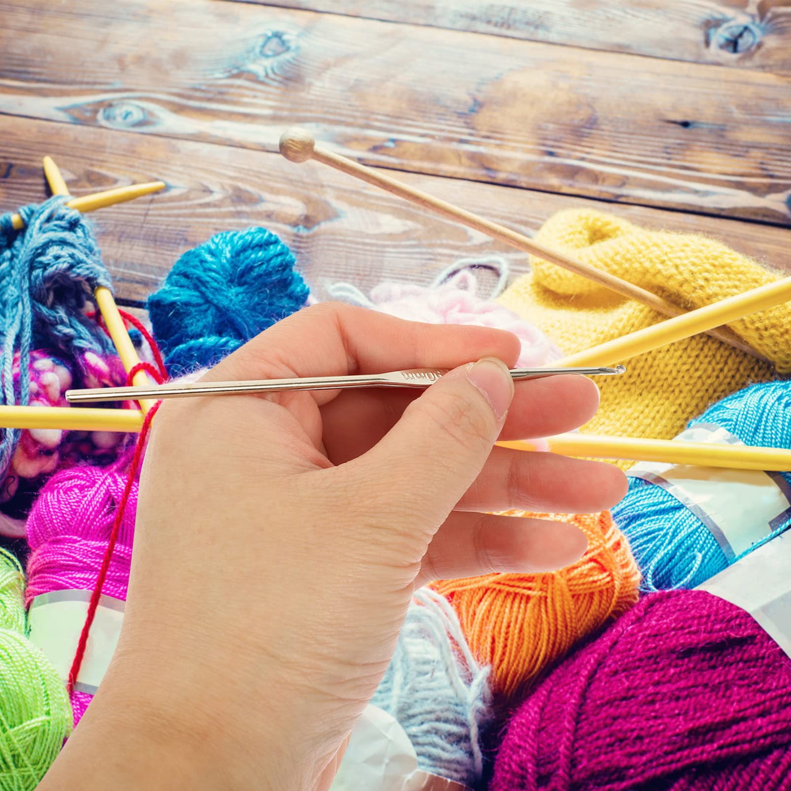 15 Juegos ganchillo de encaje agujas para hilo enhebradores equipo de tejer manos acero agujas crochet ergonómicas sombrero crochet aguja kit de agujas de ganchillo