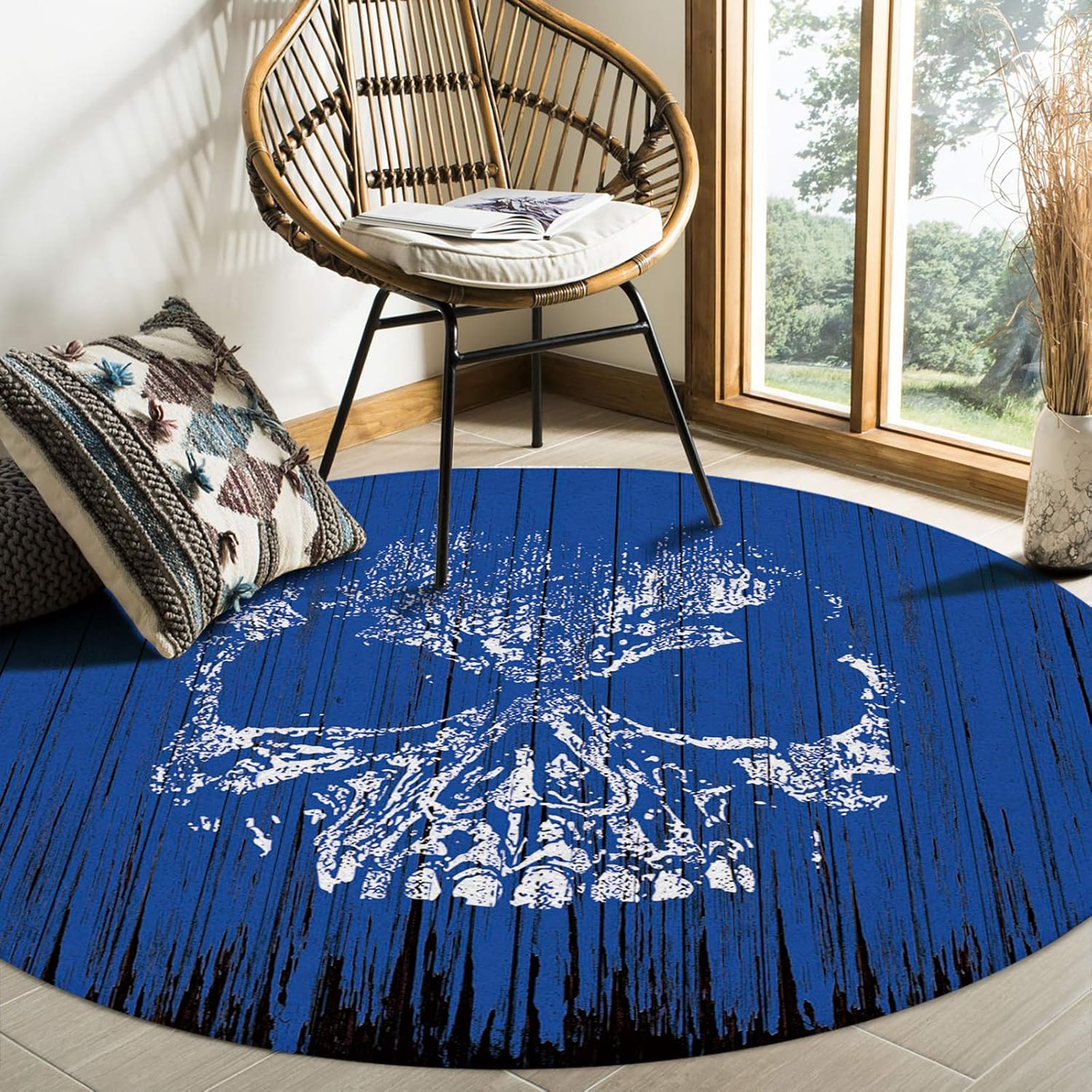 Olivefox Modern Round Area Rug for Indoor Space Nursery