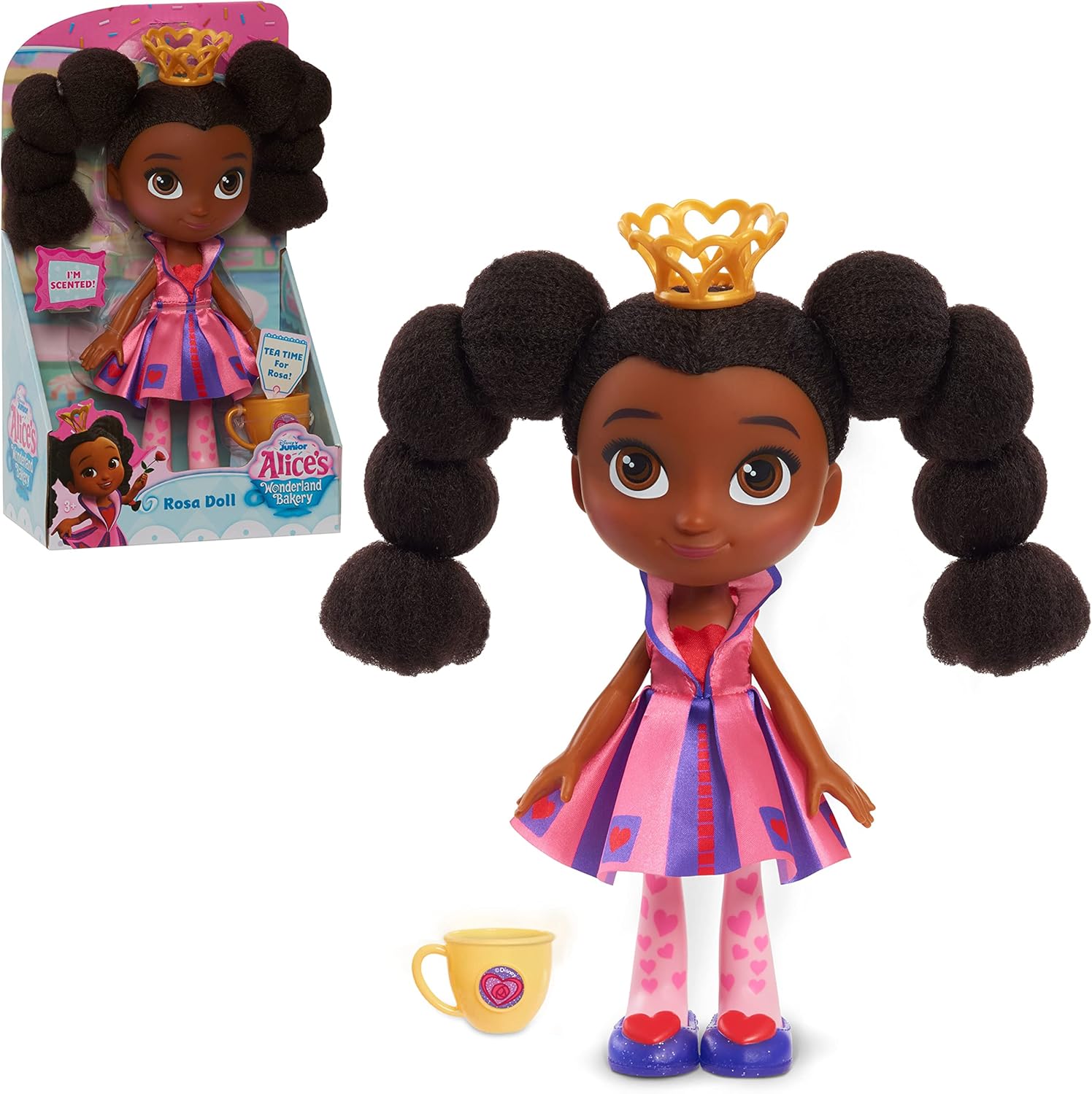 Disney Junior Alice’s Wonderland Bakery Rosa Doll and Accessories, Kids Toys for Ages 3 Up by Just Play