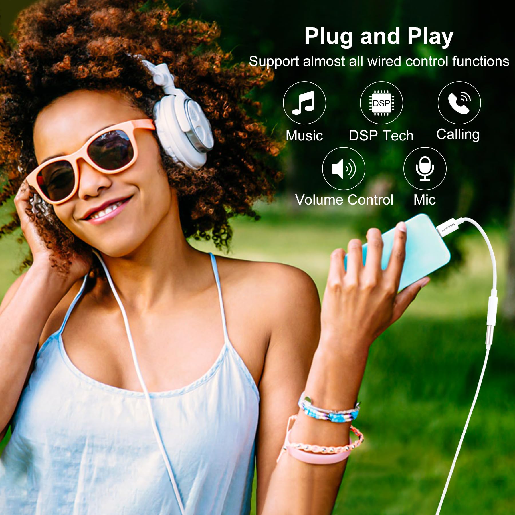 Adattatore da USB C a Jack 3,5 mm per Cuffie, Confezione da 2, Compatibile con iPhone 15, Samsung, Pixel, iPad