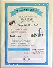 Quality & Beyond fusible Interfacing non Woven - Light Weight Stabilizer for Sewing - Single-Sided Iron on Fabric Interfacing for DIY Supplies (40-Inchx2.5-Yard)
