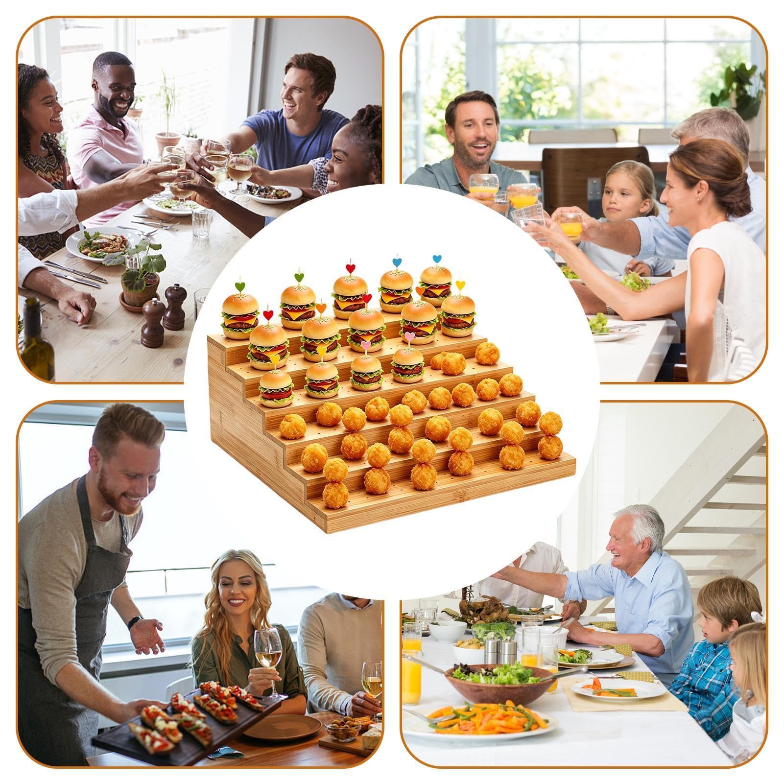 Tabla Brochetas Cocina Estante Servicio 6 Niveles | Soporte para pinchos Para Frutas, Aperitivos, Verduras, Cóctel, y , Catering, Barbacoa, Buffet, y Bodas