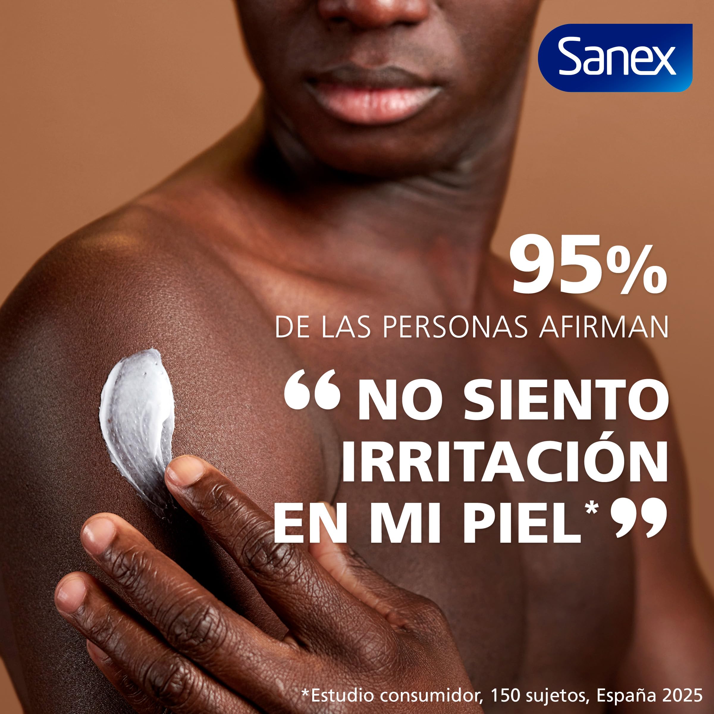 Sanex Men Crema Todo el Cuerpo Deo Frescor Total 75ml, Desodorante 72h Protección Olor Hipoalergénico