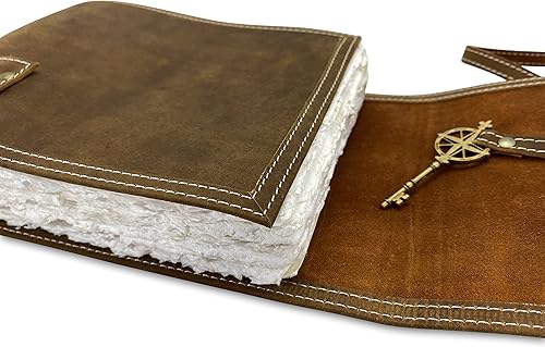 Miniatura 8 de WANDERINGS Diario de acuarela de piel de ante azul, 10 x 12.5 pulgadas, con papel de borde cubierto hecho a mano para álbumes de recortes, acuarela,