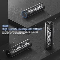POWEROWL AA Újratölthető Elemek 8db - 2800 mAh Nagy Kapacitású Ni-MH Akkumulátor 1200 Töltési Ciklussal Távirányítókhoz, Játékokhoz, Lámpákh 2