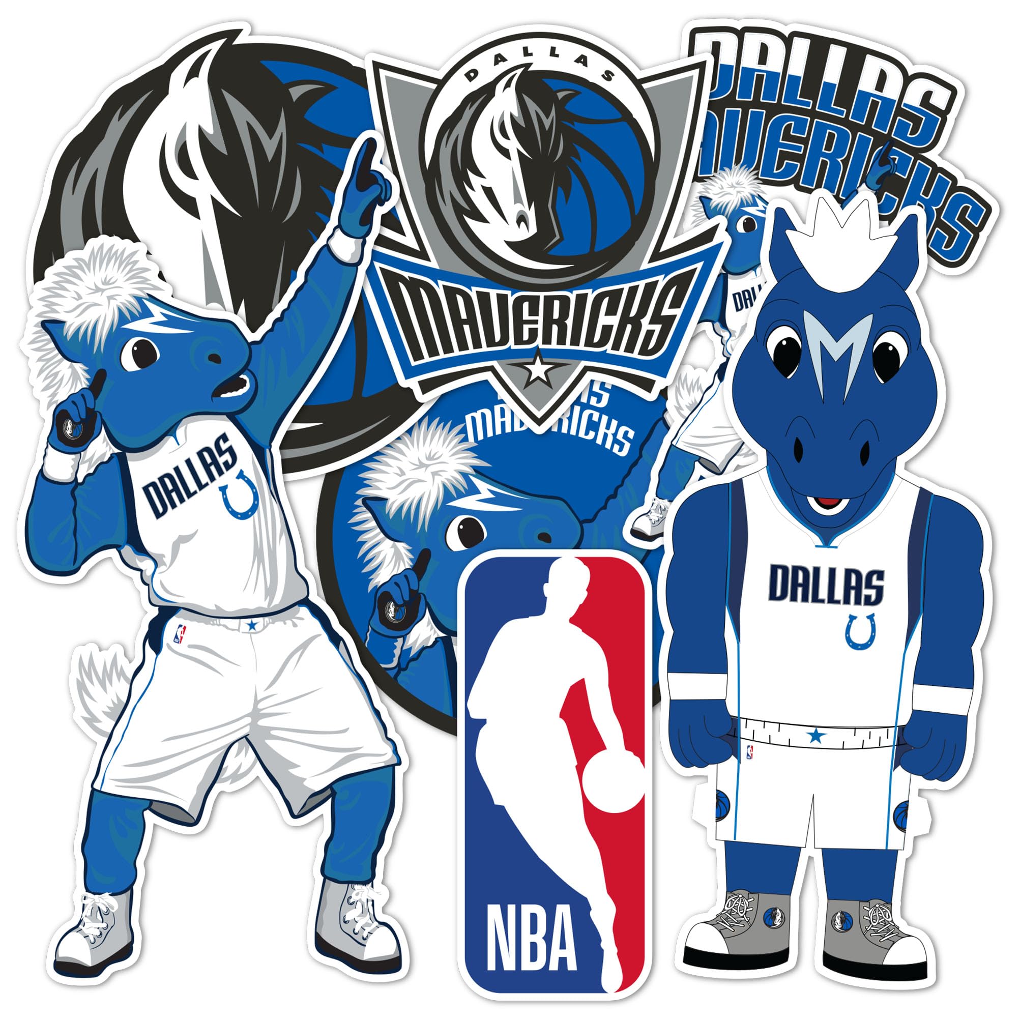 Sticker Dallas Mavericks en vinyle de mascotte pour gourde d'eau