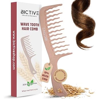 Curl Comb with Wavy Wide Tooth Comb for Curls Detangles and Defines Curls. Coarse Comb Styling Wide Tooth Comb Detangling Brush Long Hair. For Men and Women