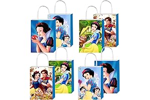 Princess Snow Party Favor Gift Bags with Handles for Magical Snow White Party Decorations