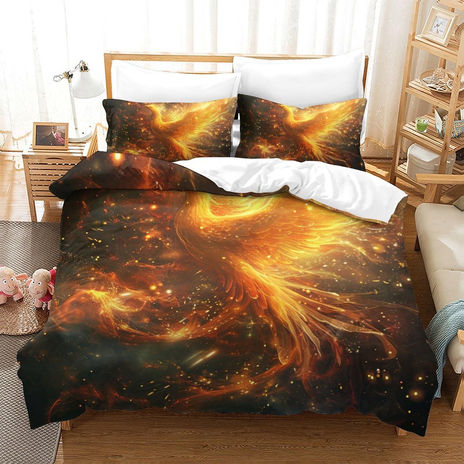 Housses de couettes ptérosaure de feu en microfibre respirante et douce pour un sommeil premium