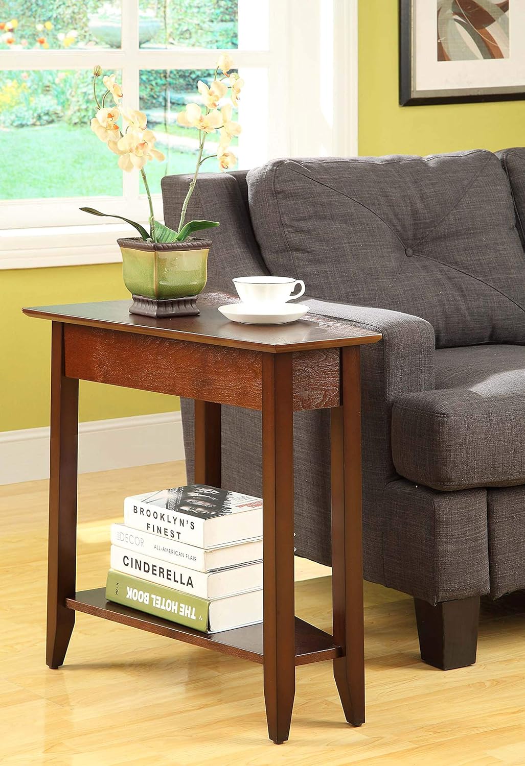 Convenience Concepts American Heritage Wedge End Table, Espresso: Furniture & Decor