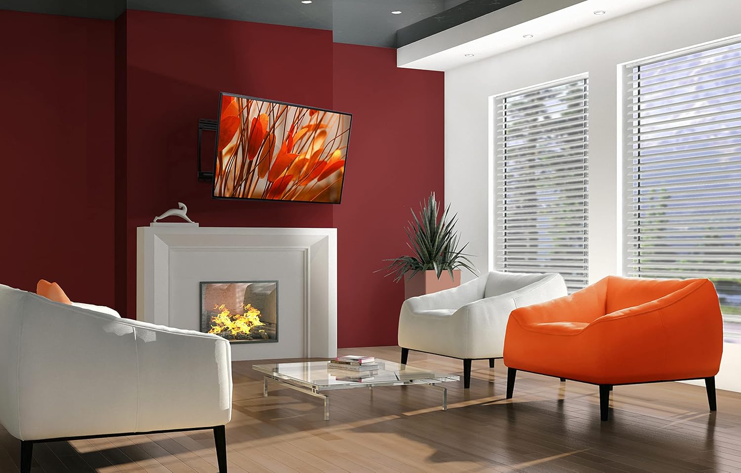 Crеаtіvе Prоduсt Promounts Full Motion TV Wall Mount Bracket, Articulating Arm Swivel Tilting TV Wall Mount for Most 30-60 Inch Flat Curved OLED LED LCD TVs Up to 80 lbs, Mount Max VESA 400x400mm (SAM)