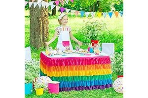 6ft Rainbow Table Skirt - The Perfect Addition to Your Unicorn Themed Party