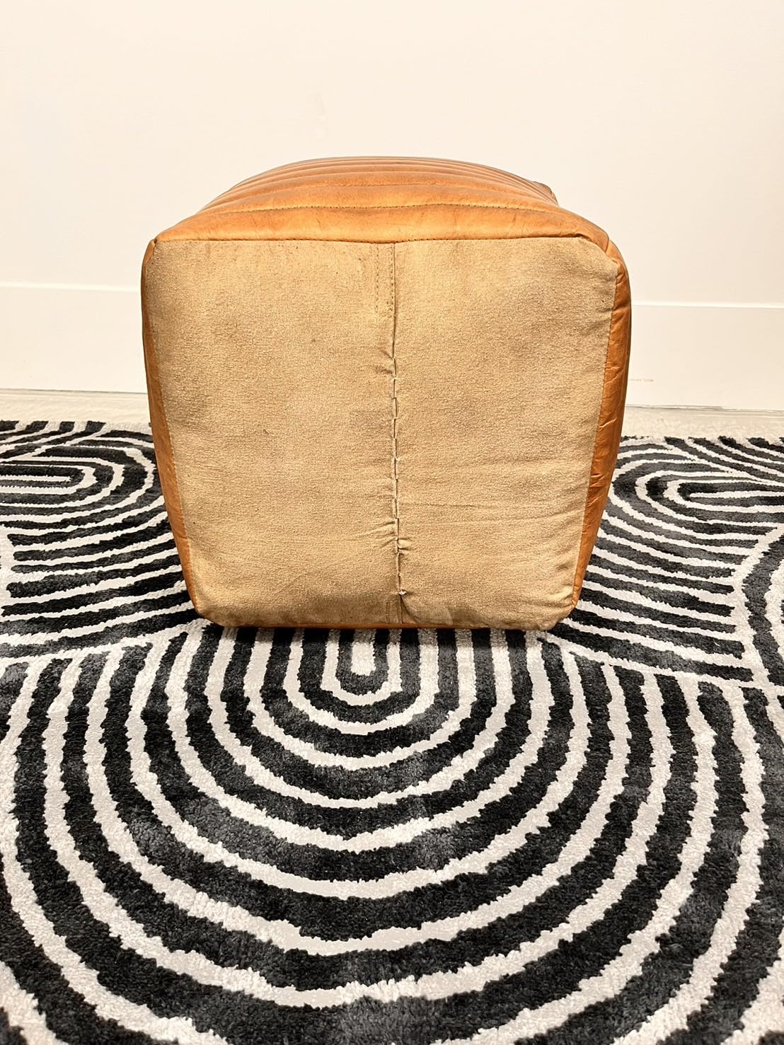 Amazon｜本革 スクエアプーフ 落ち着いた おしゃれ (ブラウン), 2360  