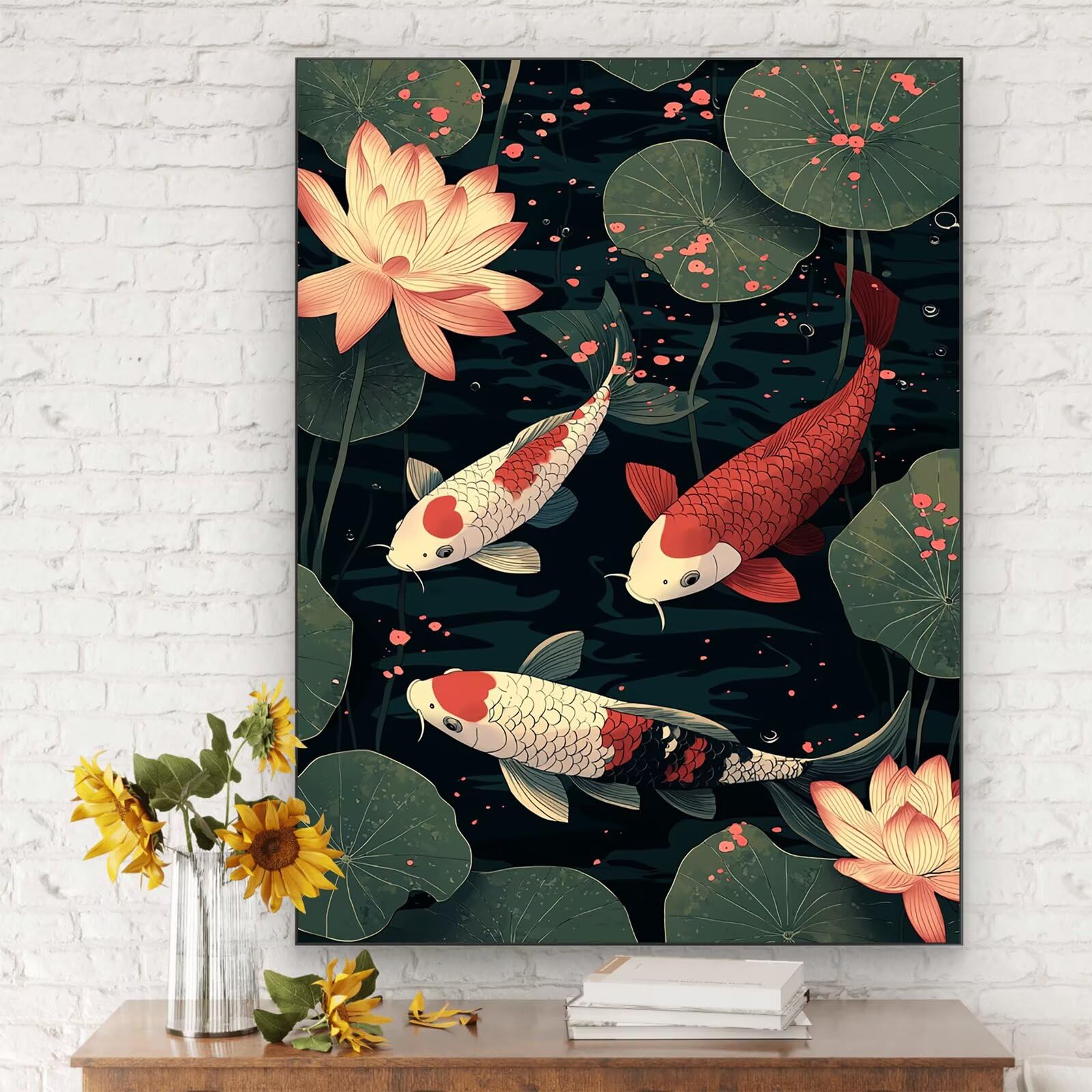 Malowanie ryb dla dorosłych, DIY zwierzę malarstwo numer dla dorosłych 90x120cm, pędzle i akryle, DIY zestawy do kolorowania według numerów dla dorosłych początkujących, dekoracja ścienna, prezent dla