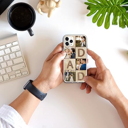 Miniatura 6 de CASEZILY Funda personalizada para teléfono con múltiples fotos, collage personalizado para papá, abuelo, hombres, compatible con iPhone 15, 14, 13,