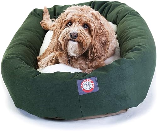 Miniatura 30 de Cama para perros Bagel de 40 pulgadas negra y Sherpa de Majestic Pet Products Negro -,Azul,Borgoña,Gris,Verde,Caqui,Rojo -
