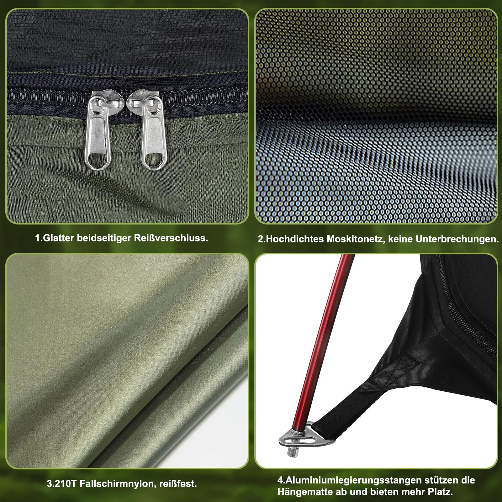 COVACURE Hängematte Outdoor Hängematte mit Moskitonetz - 200kg Belastbarkeit für 2 Personen 270 x 140 cm Ultraleicht Hammock Reise Gadgets für Camping Garten Survival Wander