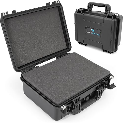 Miniatura 10 de CASEMATIX 8" Funda rígida impermeable pequeña con espuma personalizable para electrónica portátil, herramientas y accesorios - Carcasa rígida