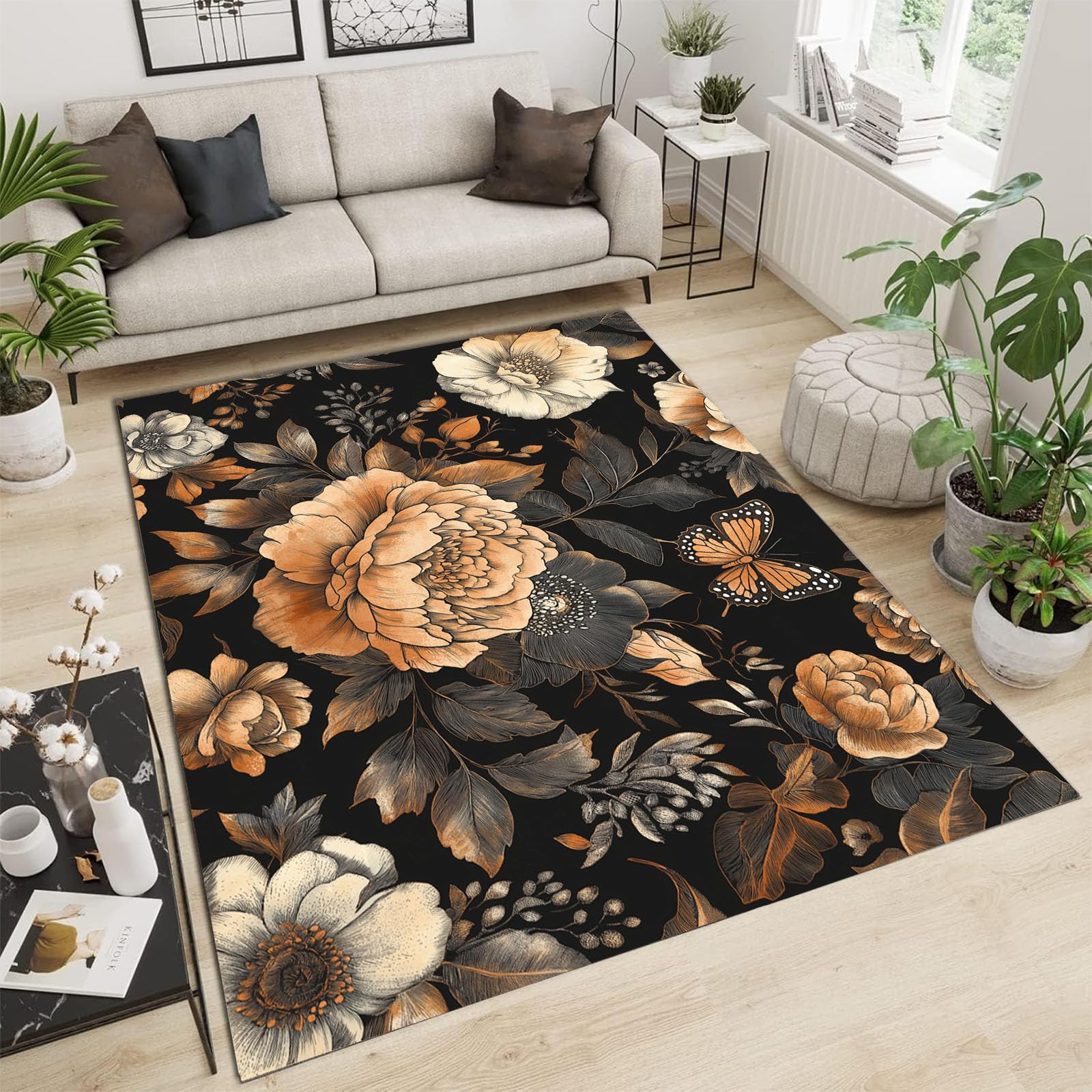 Tapis moquette de salon anti-poussière poils ras pour décor de sol de cuisine