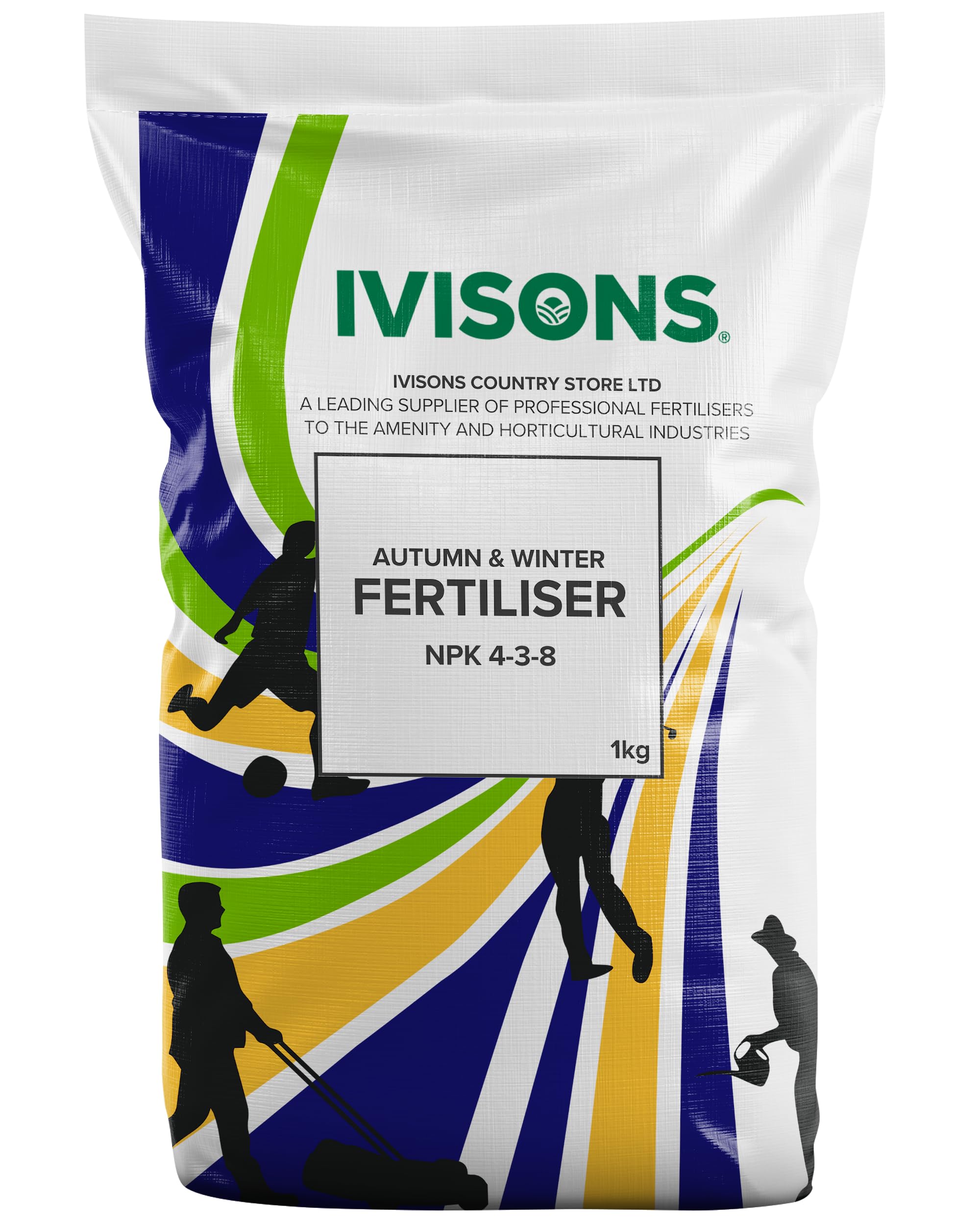 IvisonsAutumn/Winter Fertiliser 4-3-8 NPK | Lawn Greener After Cut Regular Feed Professional Lawn Grass Fertiliser | Kills Moss & Protects Your Lawn From Disease (20kg)