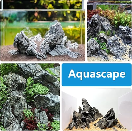 Miniatura 3 de KINGRUI - Piedra de roca natural Seiryu, piedra de dragón, adecuada para modelos de paisajismo de acuarios y decoración de peceras, recintos de