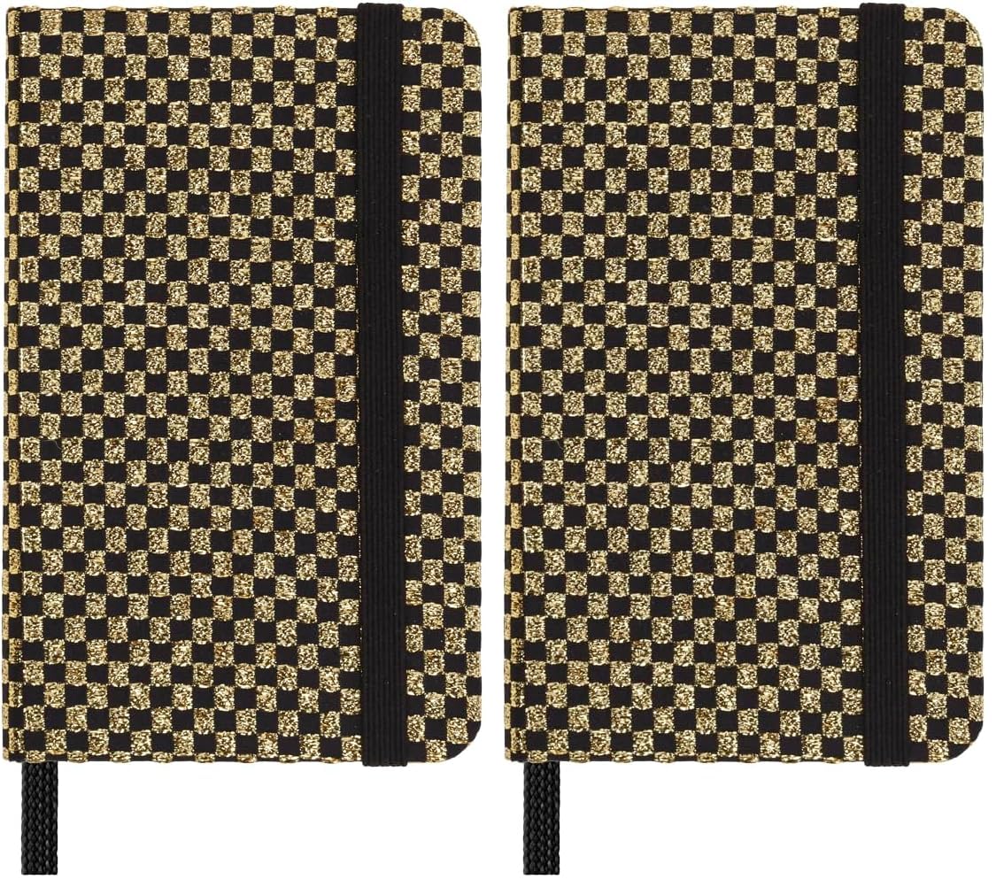 Moleskine Taccuino Shine, Copertina con tessuto Made in Italy di Mantero, con Pagine Bianche e Chiusura Elastica, Formato Pocket 13,6x8,8 cm, Colore Oro (Confezione da 2)