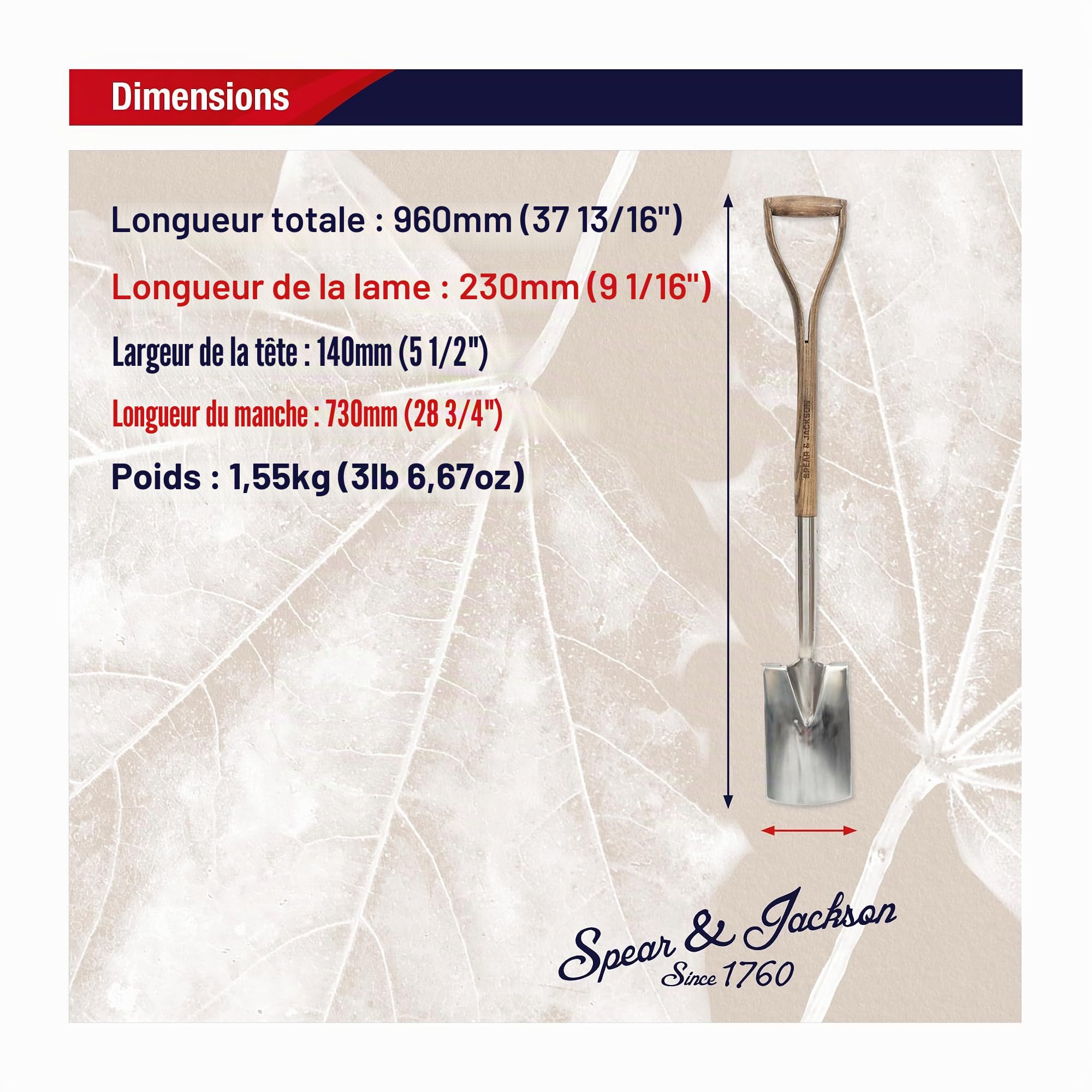 Spear & Jackson Bêche INOX Petit modele Tradition