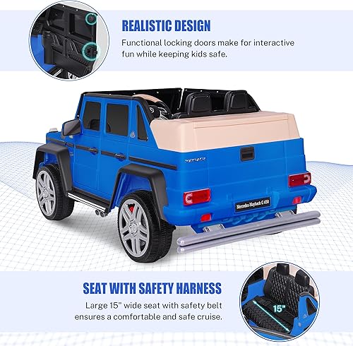 Miniatura 6 de ENYOPRO 12 V 4WD compatible con Mercedes-Benz Maybach G650 Landaulet Kids Electric Car, juguete con control remoto, faros LED, reproductor de
