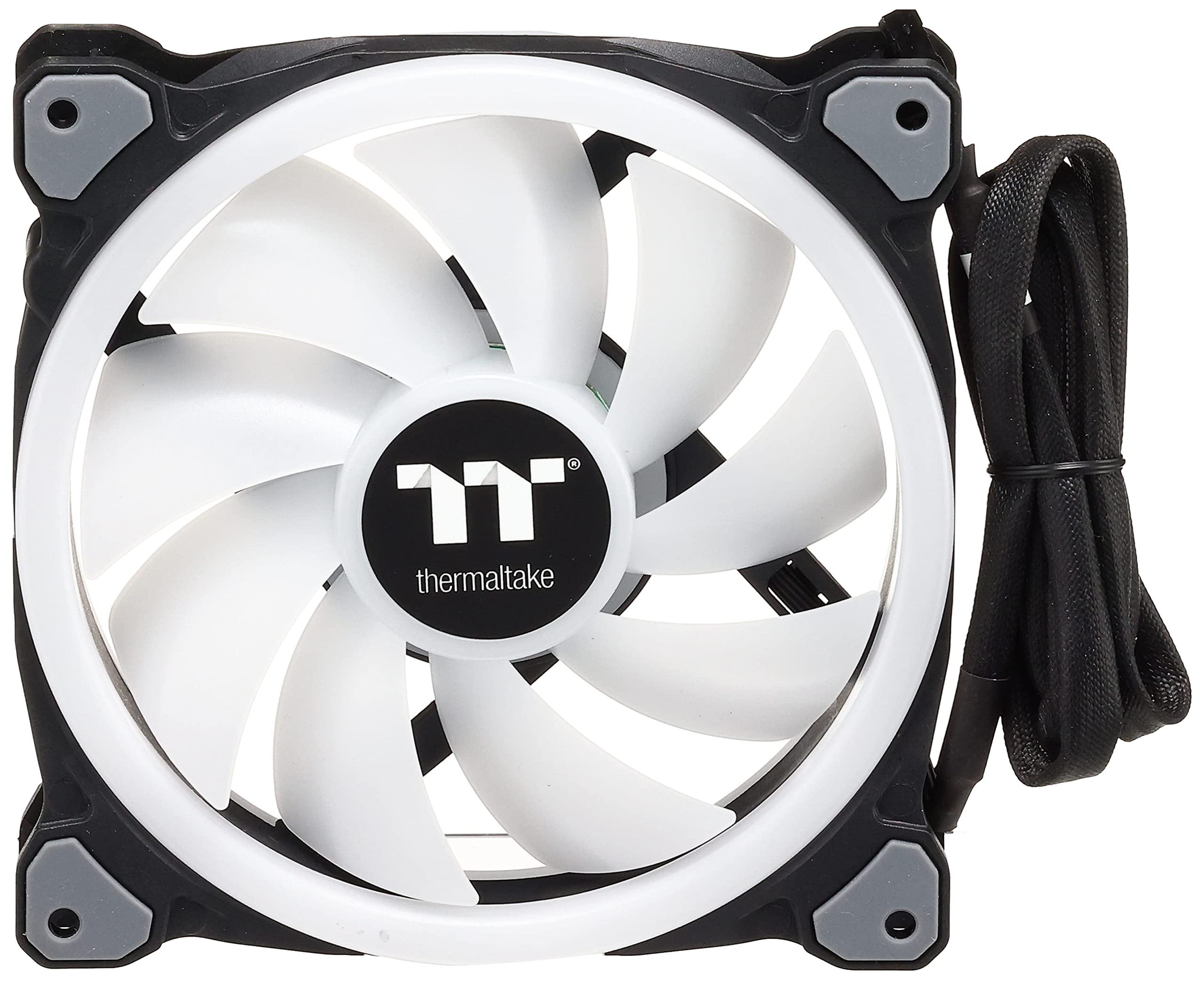 Thermaltake Riing Trio 14 LED RGB TT - Pack de 3 Ventiladores para PC, Color Negro
