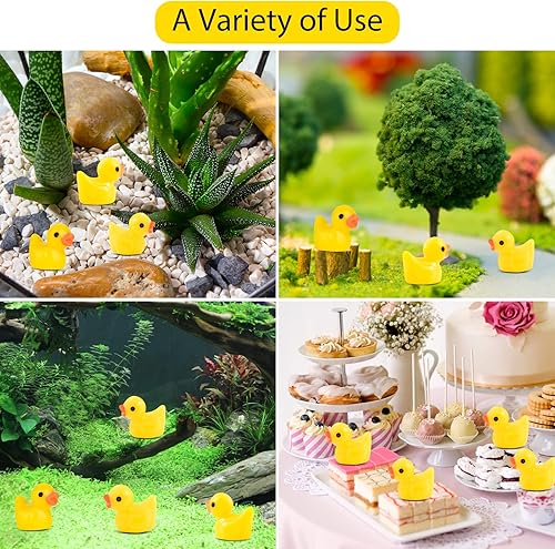Miniatura 3 de KUUQA 260 piezas de pequeños patos de resina, mini patos en miniatura, adorno para manualidades, casa de muñecas, limo, decoración del hogar
