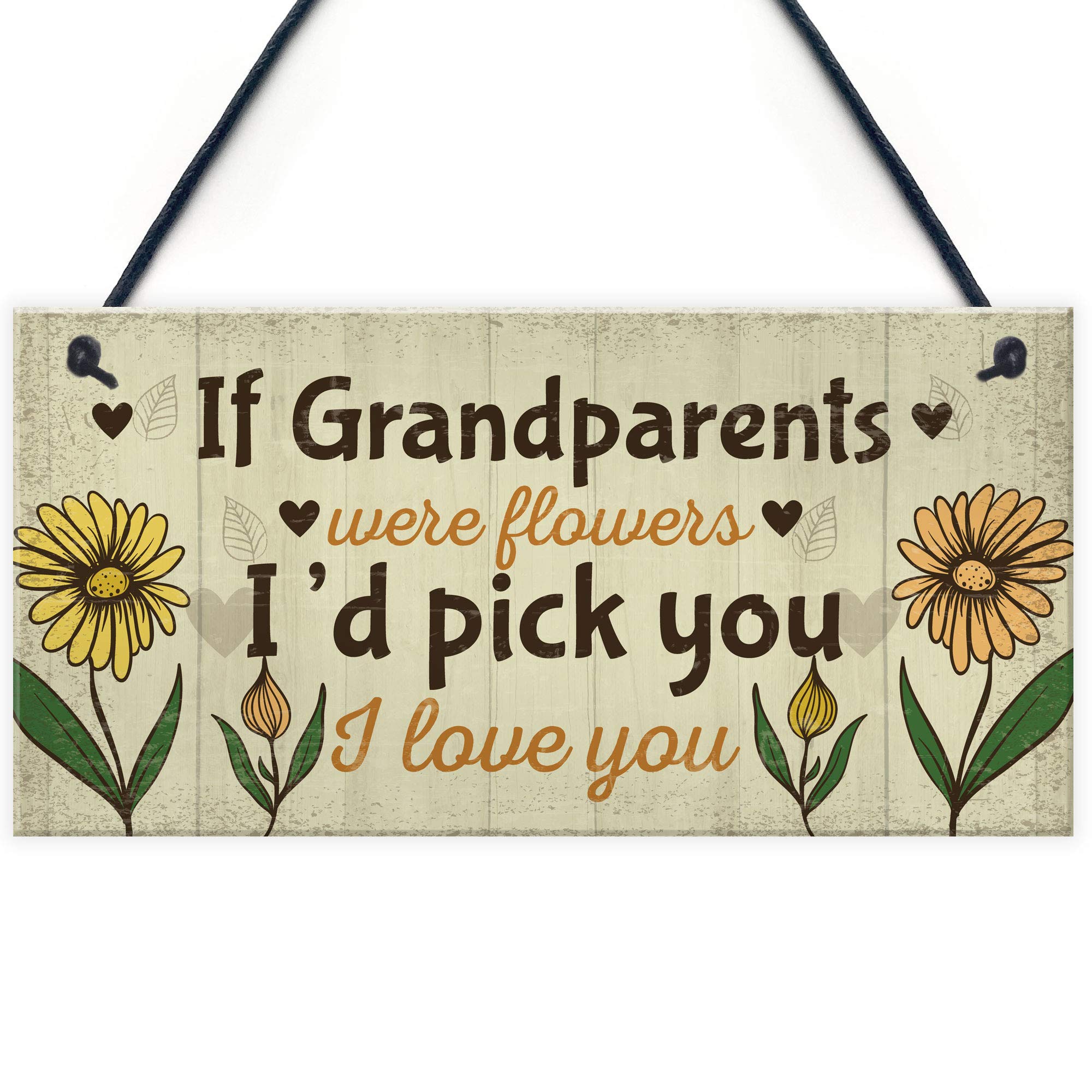Red Ocean Beige Cute Gifts For Nan And Grandad Hanging Sign Grandparent Plaque Keepsake Gift From Grandchildren