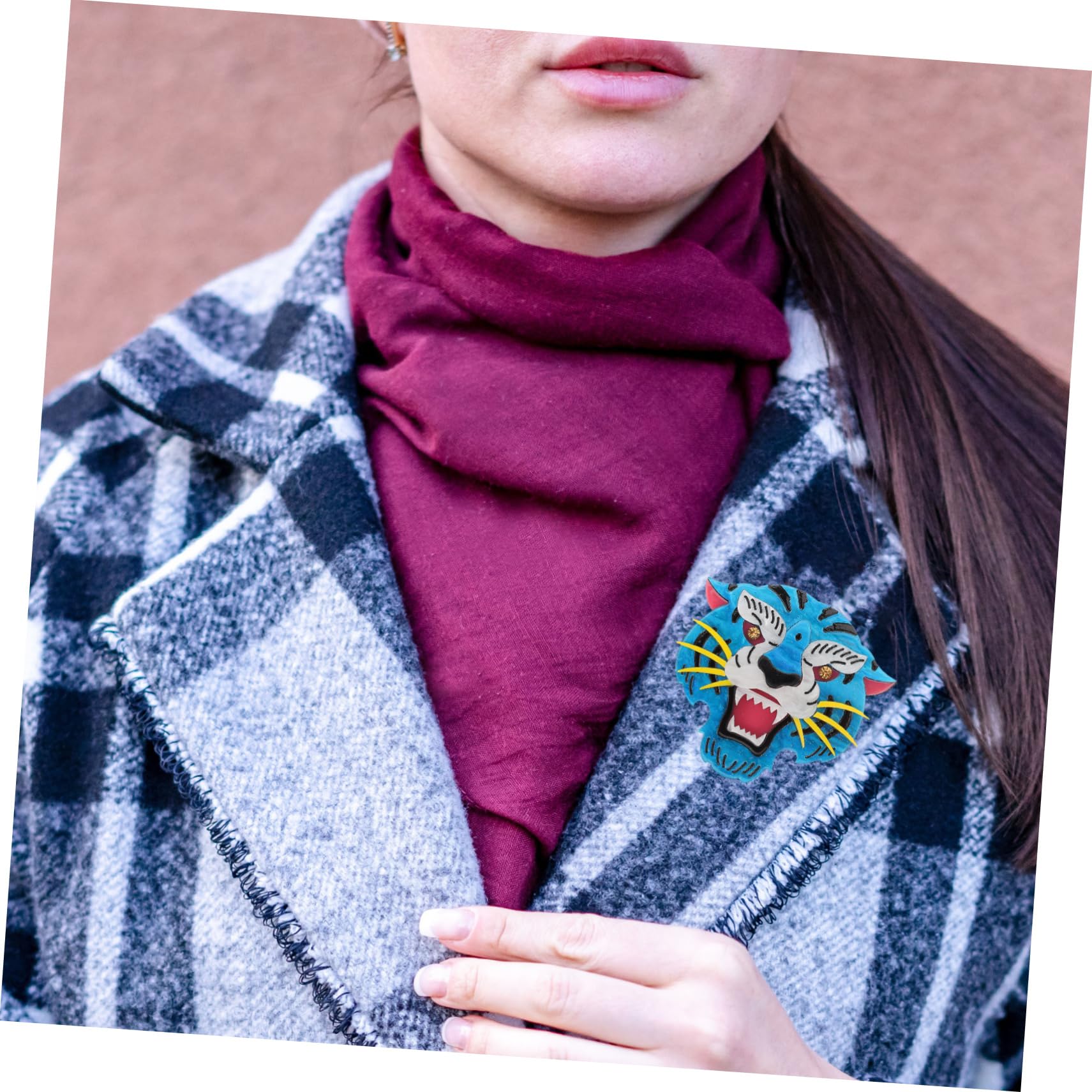 FRCOLOR Tiger Brosche Mädchen Taschenbrosche Anstecknadeln Taschenbrosche Für Frauen Anstecknadeln Rückseite Cartoon Süße Taschennadeln Pullover Clips Für Strickjacken