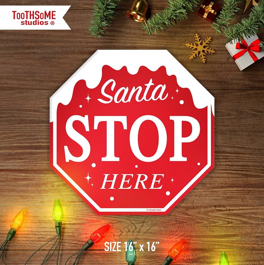 Chrstmas Door Sgn Santa Stop Here Sgn Chrstmas Door Hanger - Etsy
