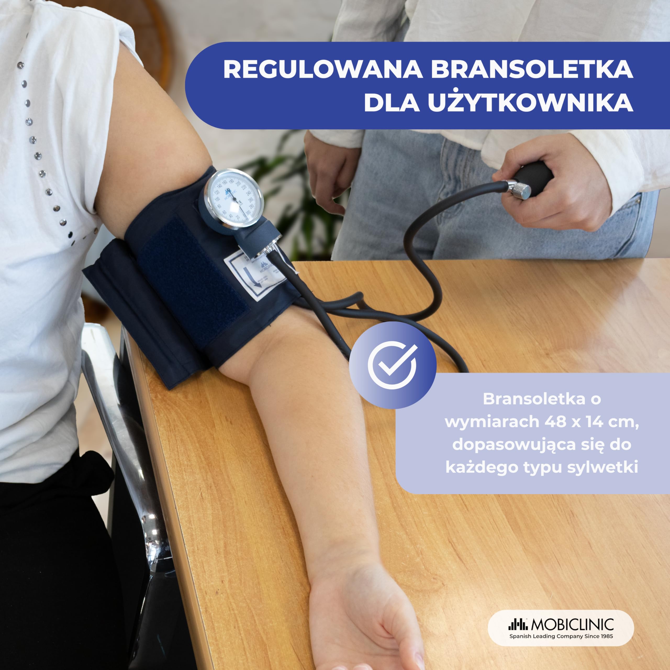 Mobiclinic, Aneroid ciśnieniomierza, Pomiar ciśnienia krwi, Marka hiszpański, Precision pump gumy, Lekkie, Łatwe w użyciu, Arm, Niebieski