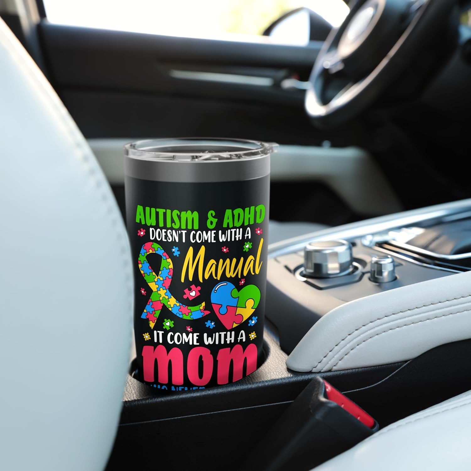 Autism And Adhd Doesnt Come With A Manual It Come With A Mom Stainless Steel Insulated Tumbler - Image 6