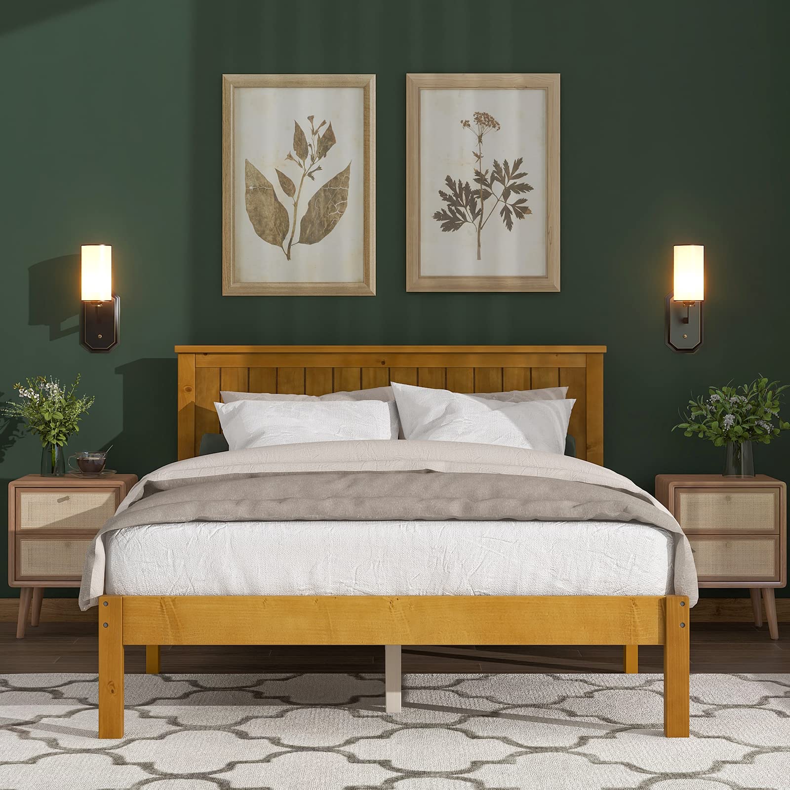 Photo 1 of *NOT A COMPLETE SET MISSING BOX 2 ONLY BOX 1 OF 2*
Tatub Wood Bed Frame with Headboard Full Size Wood Platform Bed Frame with Slat, No Box Spring Needed, Easy Assembly, Natural Classic Twin