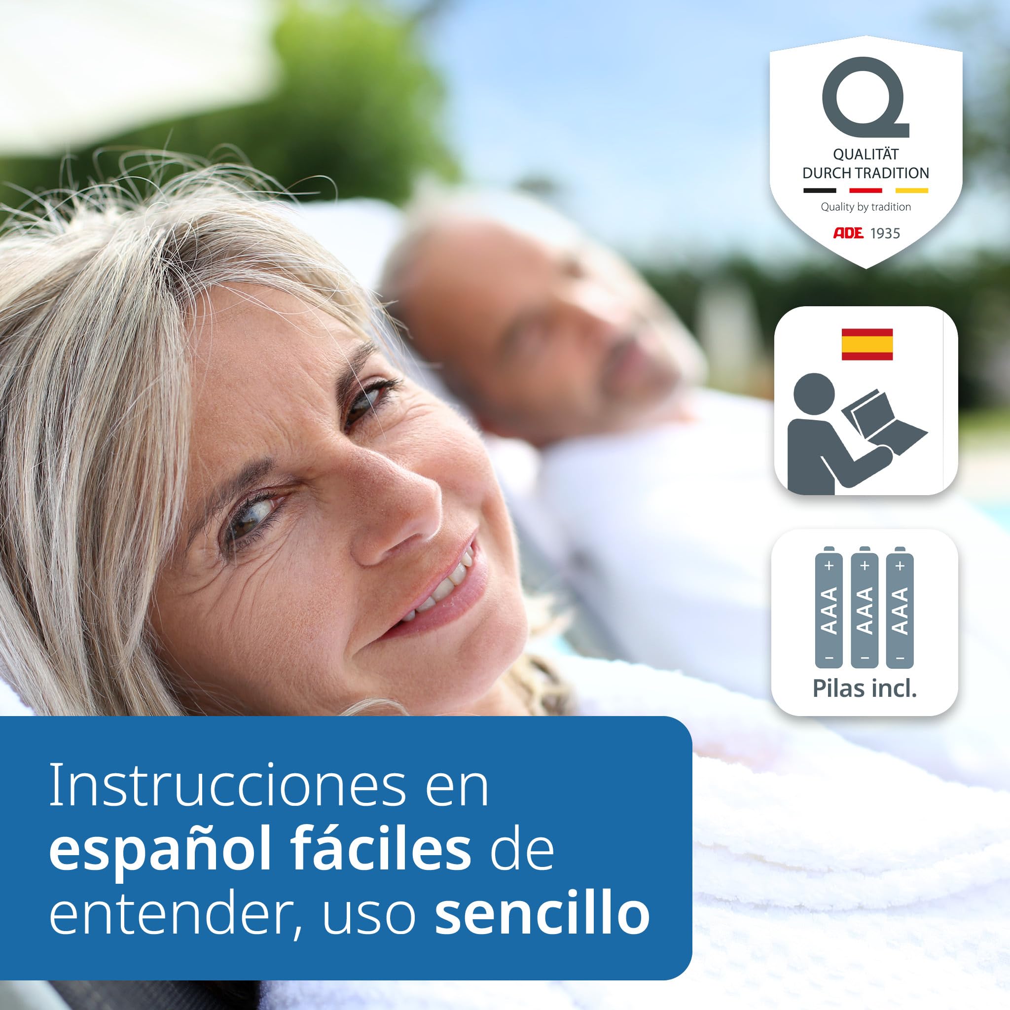 ADE Bascula de baño electrónica | gran pantalla LED de alto contraste | base antideslizante | peso máximo de 180 kg y 100 gramos de precisión | blanco