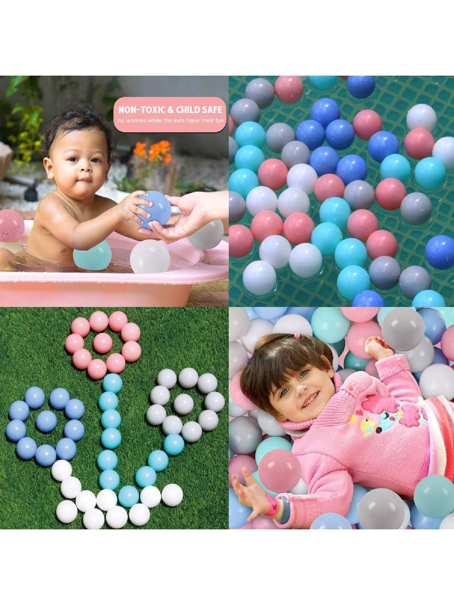 Genérico Bolas Piscina Infantil, Bolas Bebe, Bolas Parque Infantil, Pelotas para Niños 5,5 centímetros, 50 Unidades, Multicolor (50, Multicolor Pastel 2)