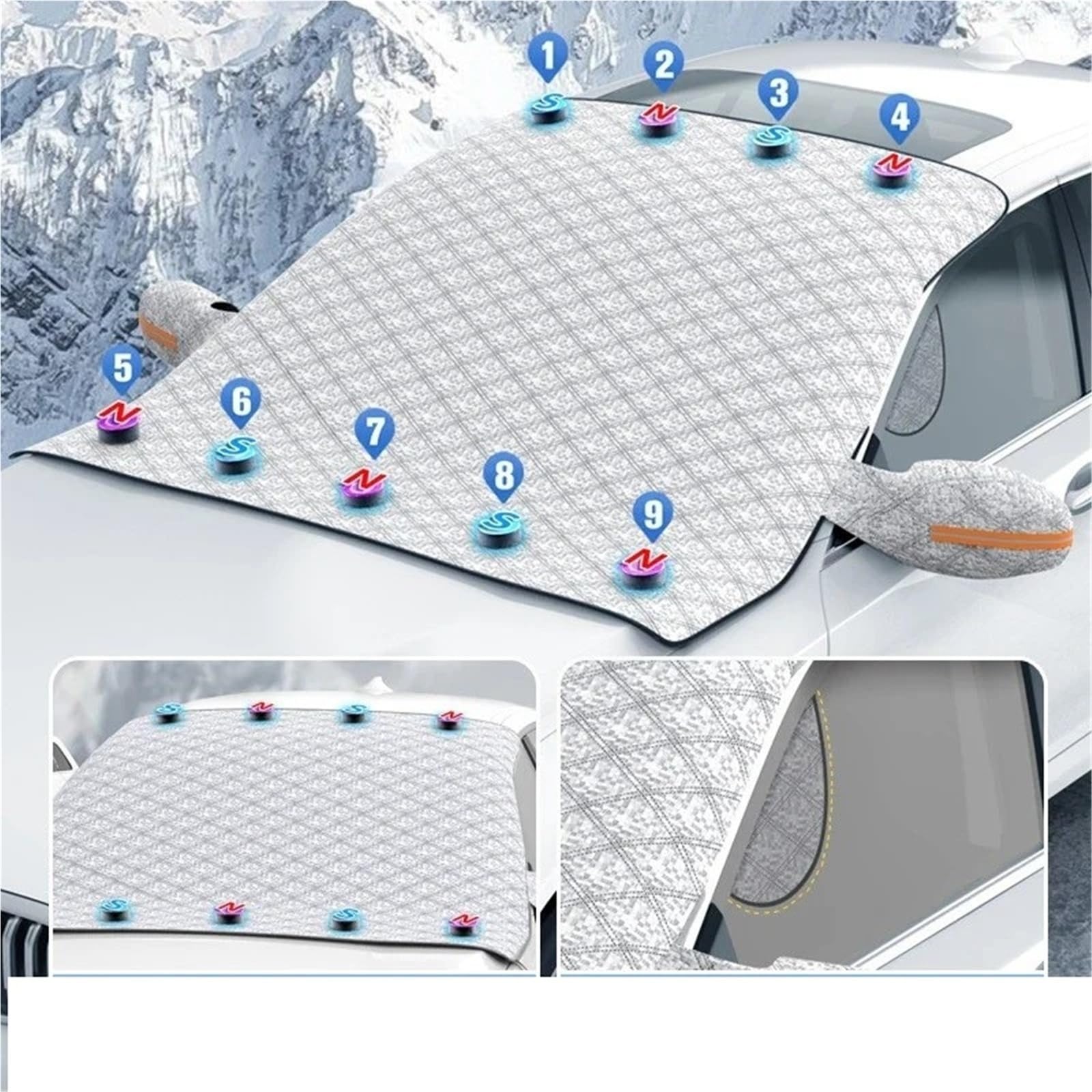 per Opel per Astra Frontera Rocks-e Vivaro Mokka Combo Corsa Grandland Karl Parabrezza per Auto Copertura da Neve Parasole Copertura Parabrezza Auto Ghiaccio(160 * 120)