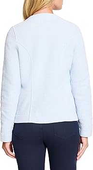 Amazon.com: NIC+ZOE Women's Weave Knit Zip Jacket, Blue Mix
