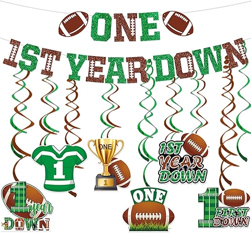 Miniatura 1 de Decoraciones de fiesta de fútbol de primer año, pancarta de fiesta de cumpleaños de primer año, decoraciones de fiesta de cumpleaños de fútbol