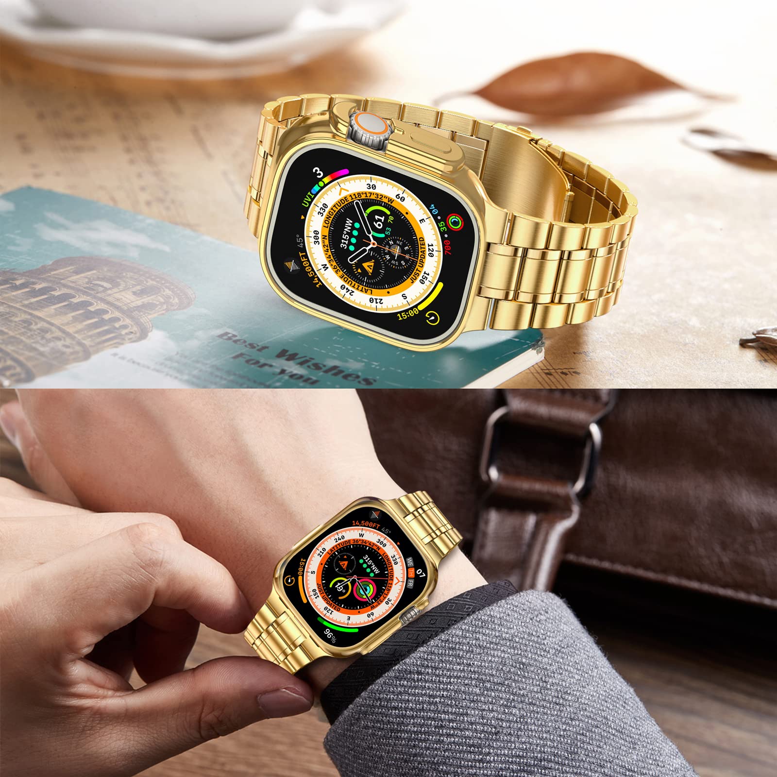 Amazon.co.jp: MioHHR ソリッドステンレススチールバンド Apple Watch 