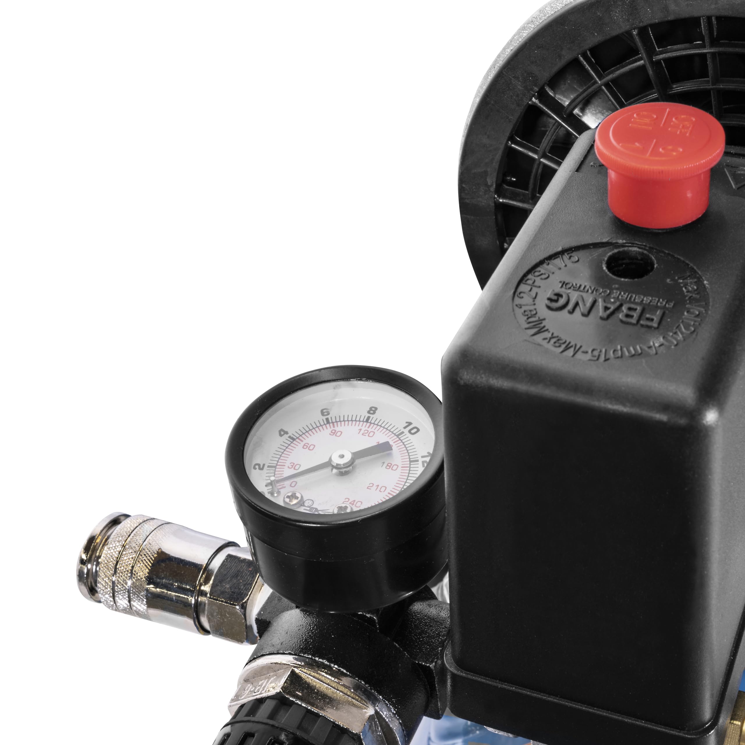 Güde Kompressor Airpower 105/8/6 SILENT (ölfrei, flüsterleise, nur 59 dB(A), max. 8 bar, 550 W, 6 l Kessel, Liefermenge 94 l/min, Druckminderer, Manometer, Sicherheitsventil & Wasserablassschraube)