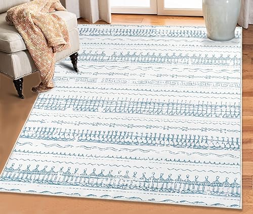 Alfombra lavable de 3 x 5 pulgadas, antideslizante, de pelo bajo, envejecida, para interiores, para dormitorio, sala de estar, dormitorio, comedor y