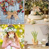 Vista 9 de Cinta de arpillera de yute natural de 2.5 pulgadas, 10 yardas, sin desprendimiento y no se deshilacha, resistente para coronas rústicas, envoltura