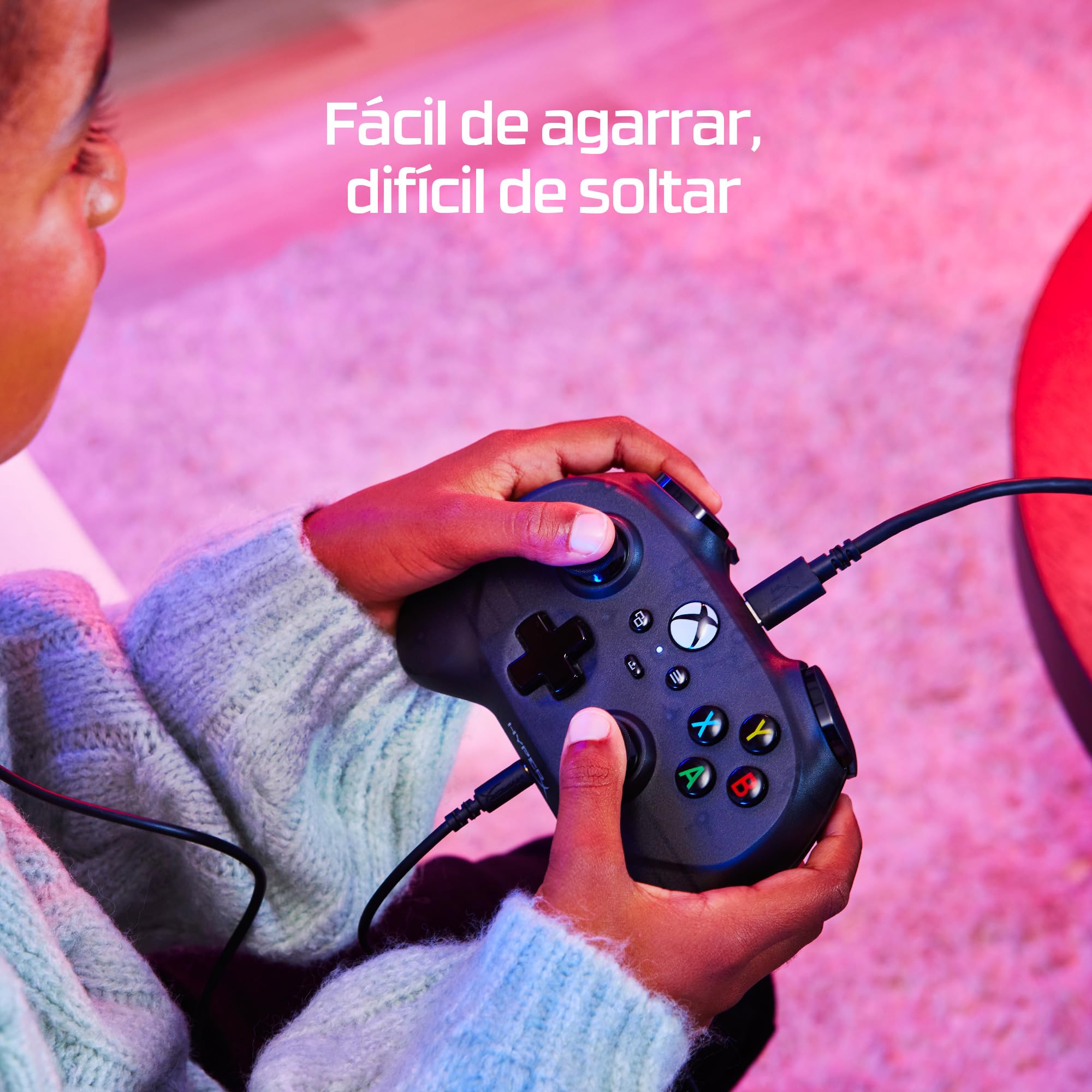 HyperX Clutch Tanto - Mando gaming mini compacto con lincencia de Xbox | Series X|S, funcionalidad completa, botones estándar, cable convertible, diseño ergonómico, Color negro