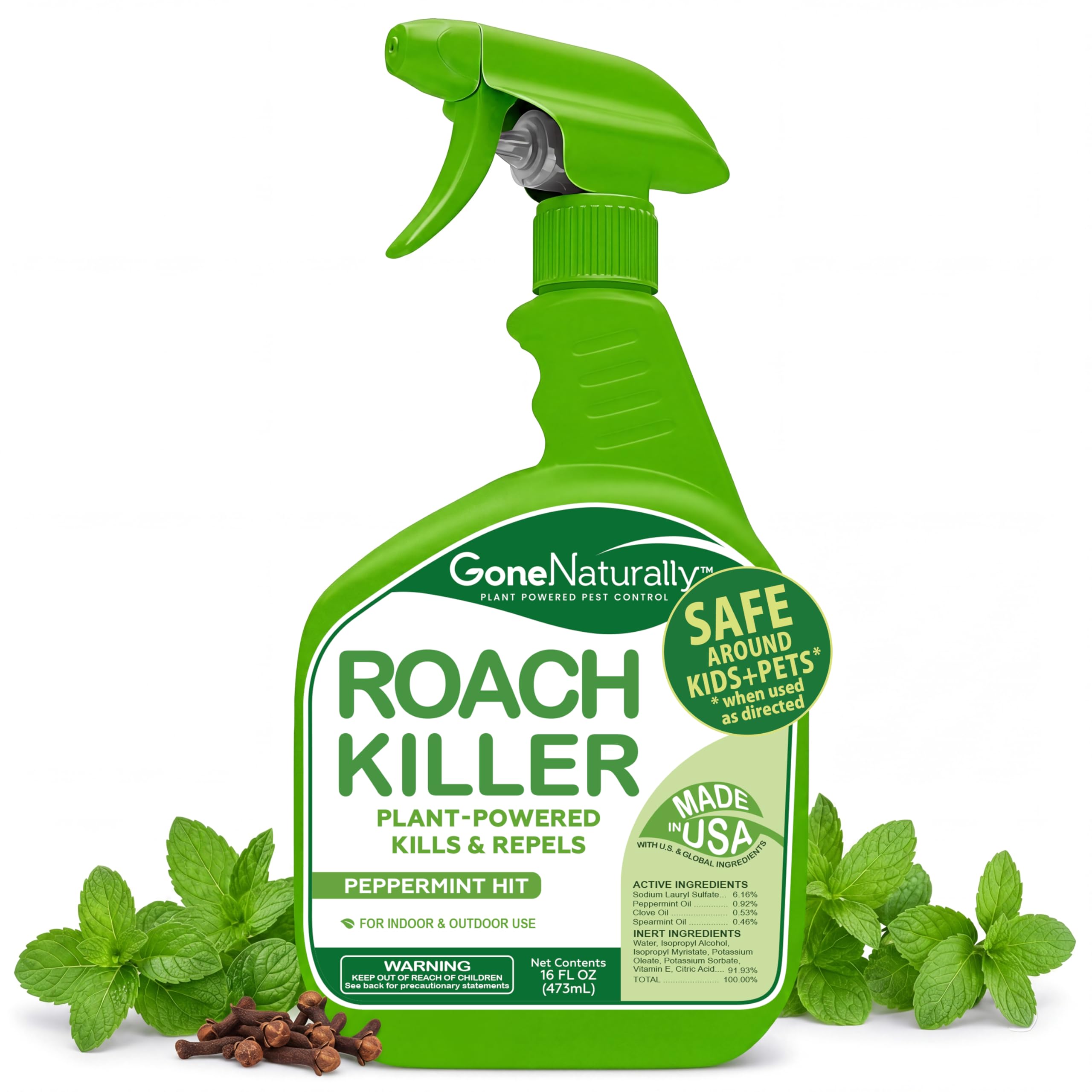 Photo 1 of GoneNaturally Roach Killer – Peppermint Oil Roach Spray for Indoor & Outdoor Use – Cockroach Killer & Roach Repellent for Home – Safe for Kids & Pets Pest Control Solution (16oz)