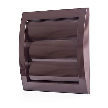 Vent Systems 4'' Inch Brown Air Vent Cover Dryer Vents and Bathroom Exhaust Vents Pipe, White Louvered Outdoor Dryer Vent Cover Opening Flap Vent Keeps Out Insects, Birds and Rodents