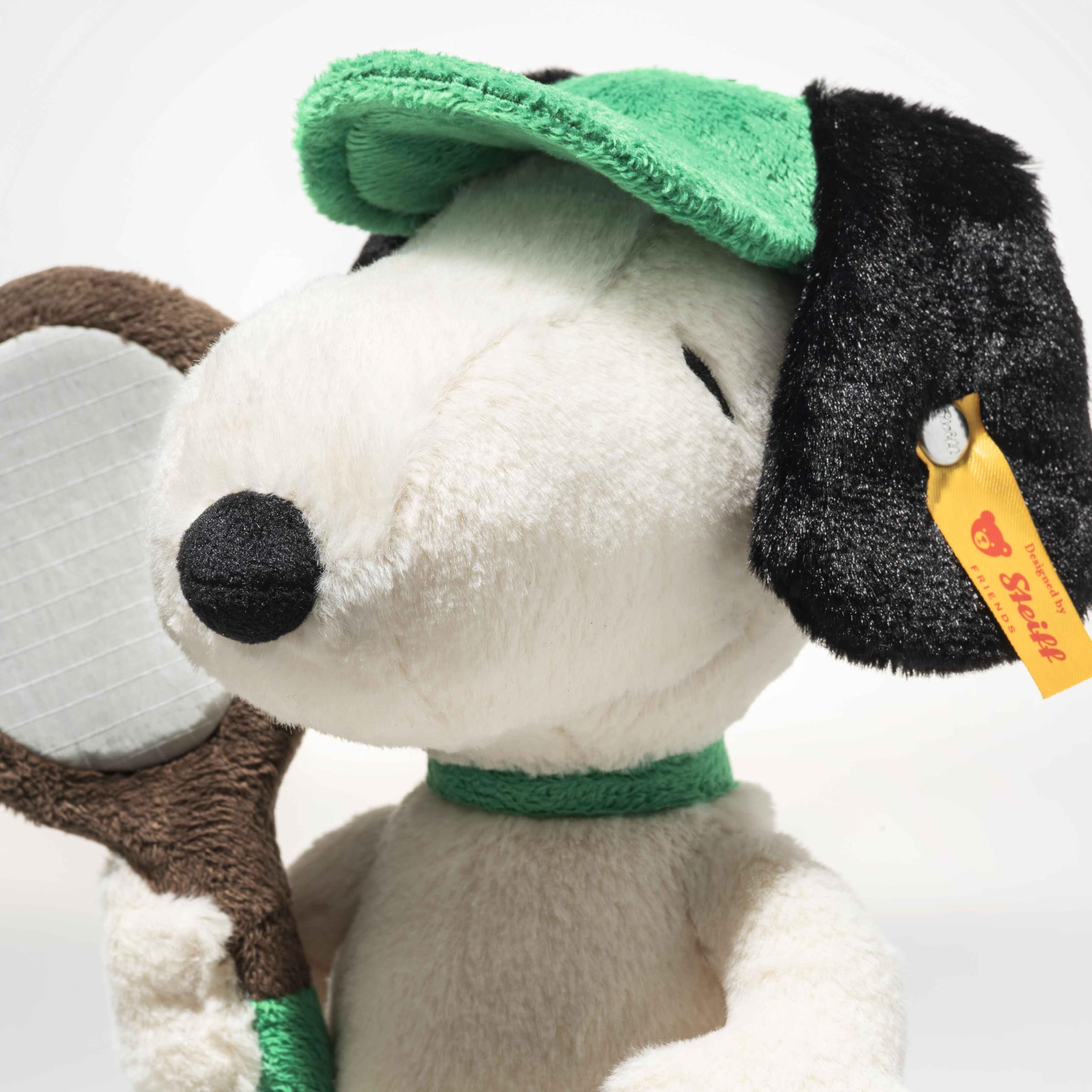 Steiff Pluszowa zabawka Snoopy Tennis, Icona Sportiva Versione Soffice, Bambini, Maschi & Femmine, Amici, 22 cm, Bianco, 024832