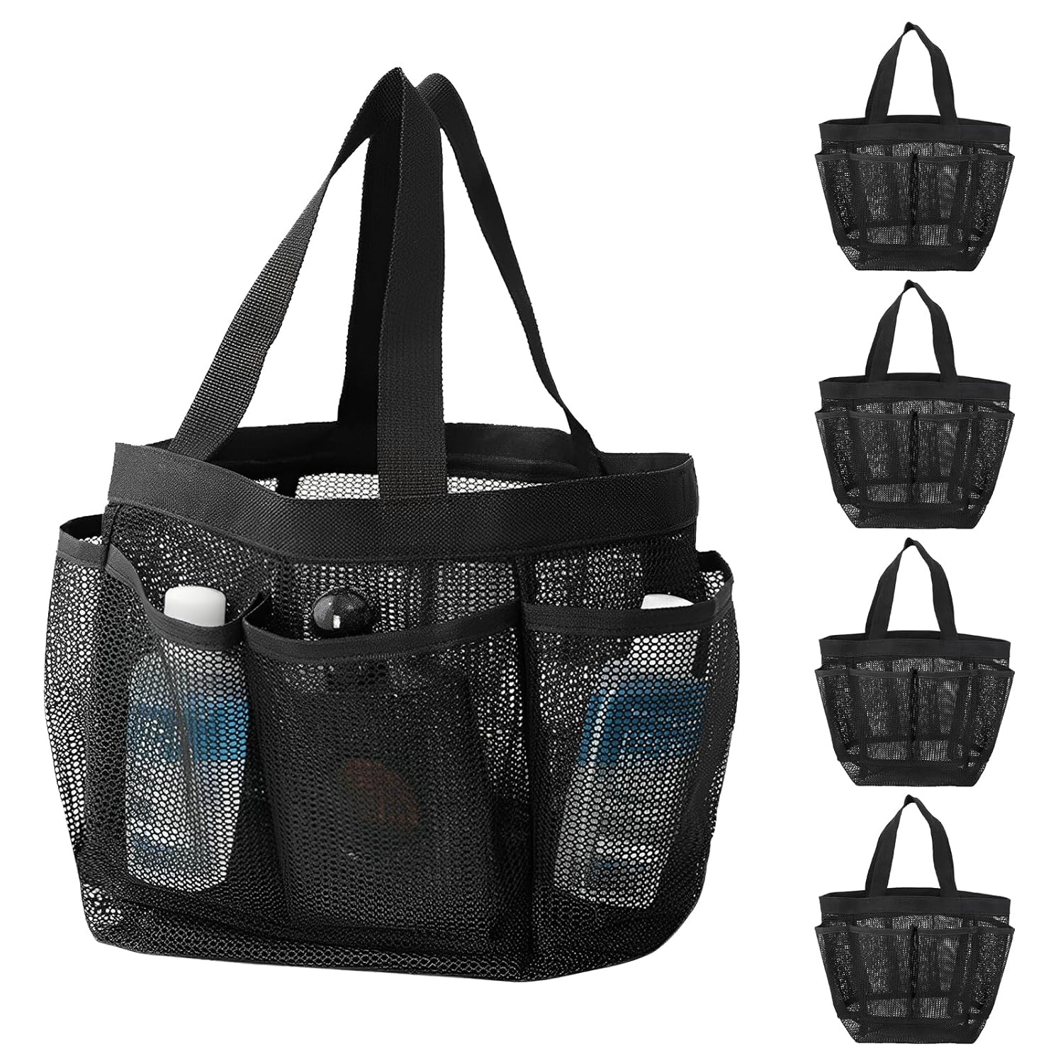 ZLHETWT Mesh Shower Caddy Portable for College Dorm Room Essentials with 9 Pockets Large Capacity Shower Basket Hanging
